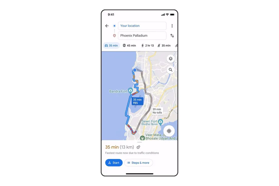 Google Maps now estimates toll charges for your journey